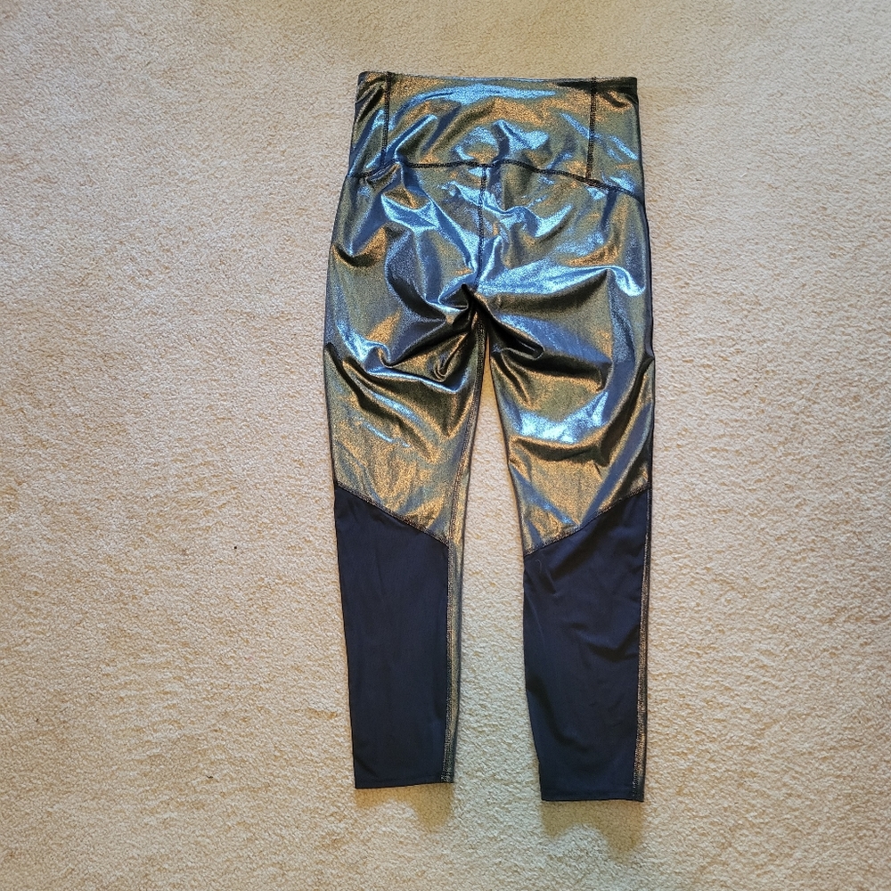 Chrome silver leggings